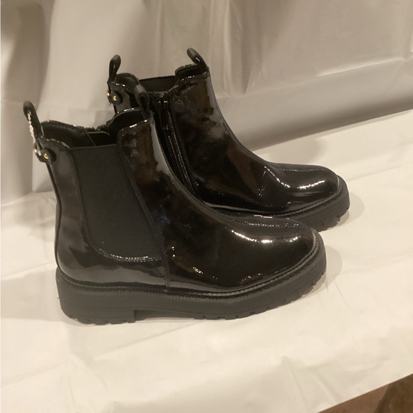 SAM EDELMAN GIRLS BLACK PATENT LAGUNA CHELSEA ANKLE BOOTS. SZ 3 - Picture 3 of 14